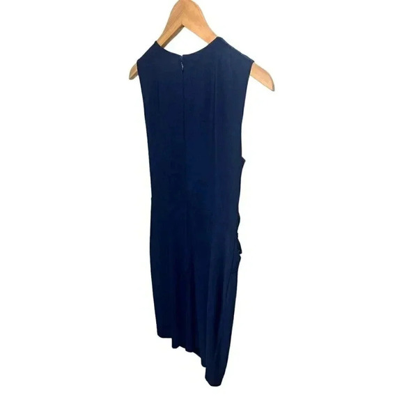 Lauren Ralph Lauren Size 6 Sheath Dress Navy Twist Front Sleeveless MSRP $135 - Picture 7 of 12